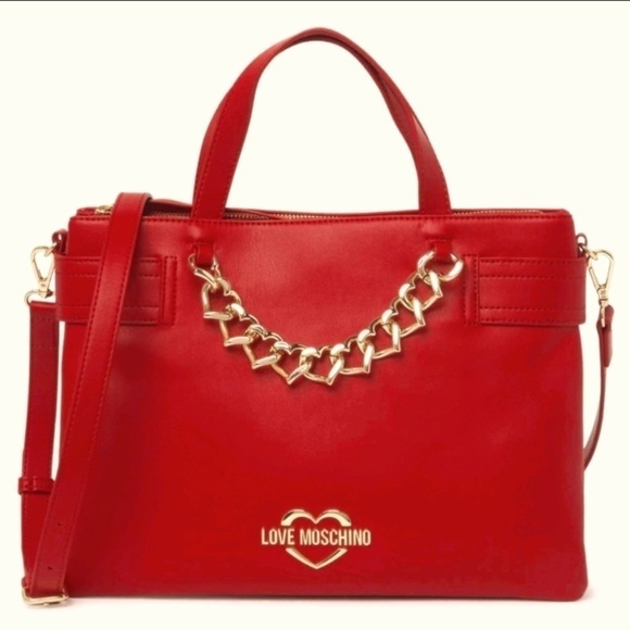 Love Moschino Handbags - - NWT Red Love Moschino Borsa Pu Rosso Heart Purse Handbag Satchel